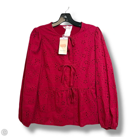 Top Long Sleeve By KIRUNDO In Red, Size: S