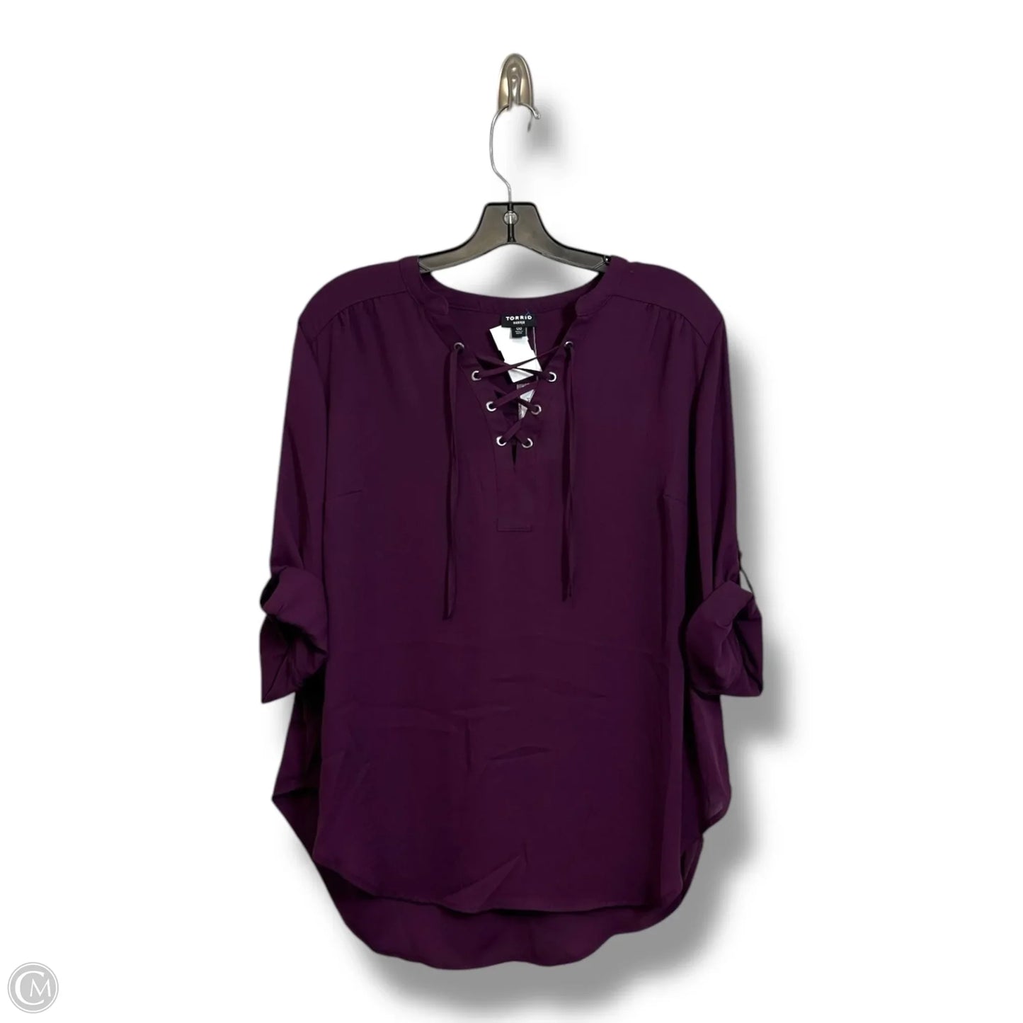 Top Short Sleeve By Torrid In Purple, Size: M