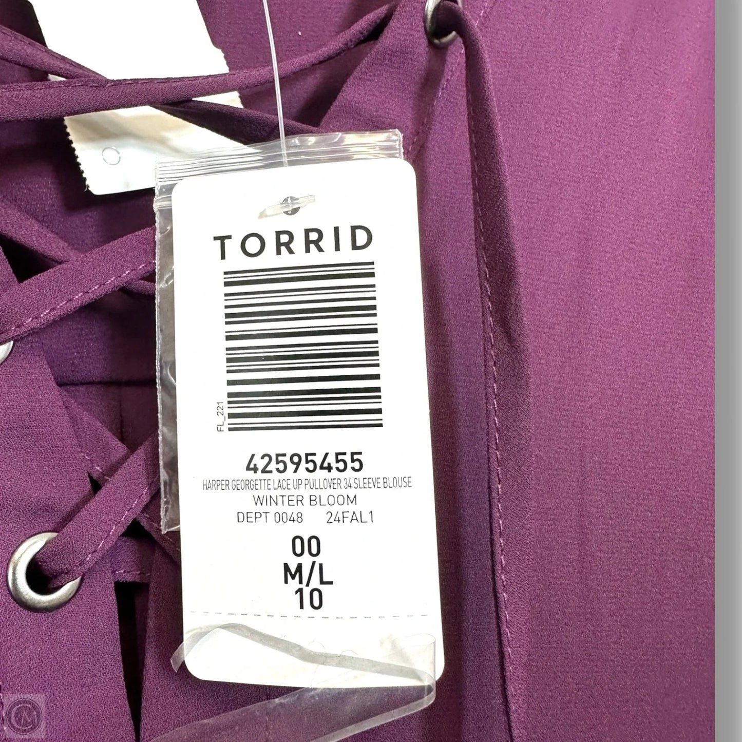 Top Short Sleeve By Torrid In Purple, Size: M