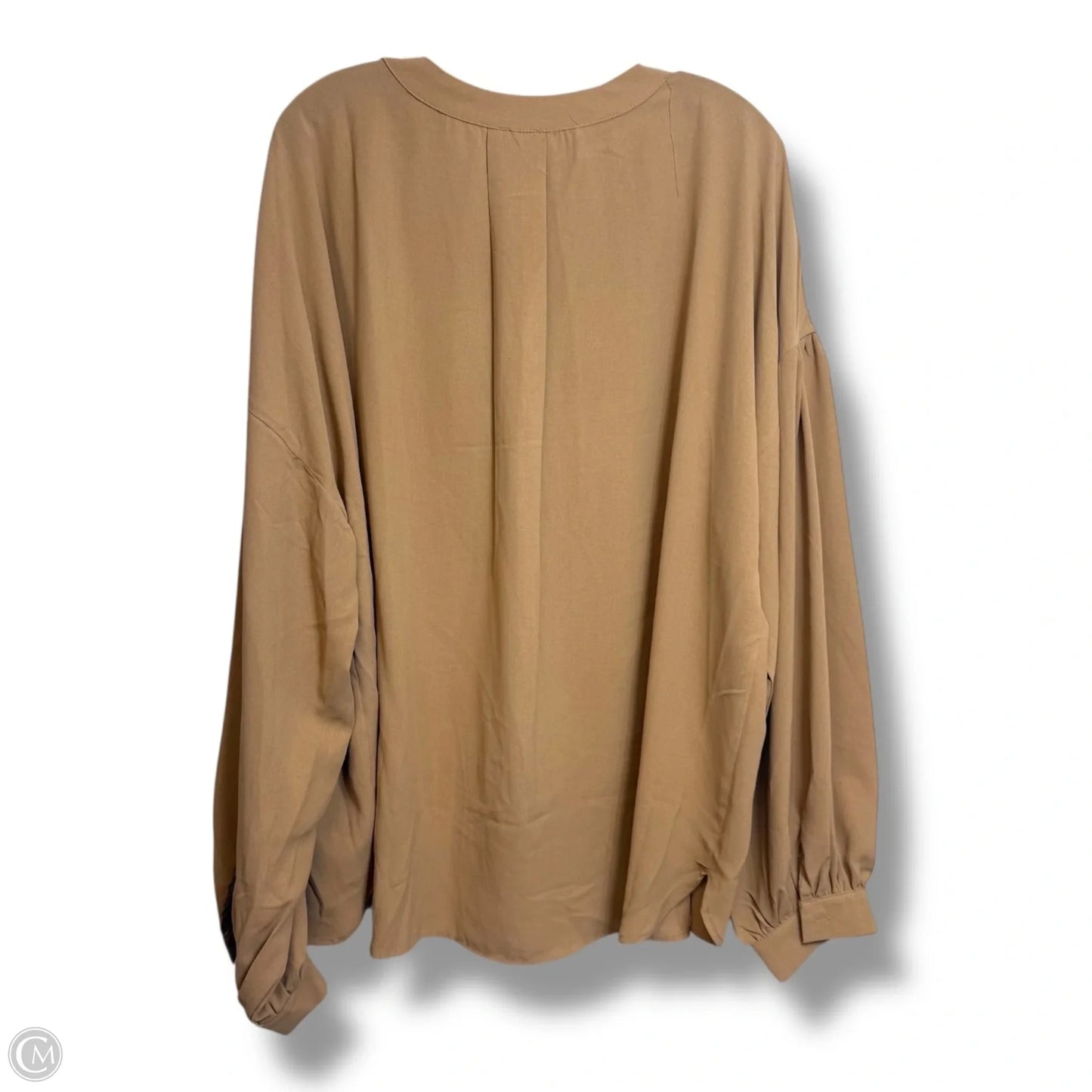 Top Long Sleeve By Clothes Mentor In Tan, Size: 2x
