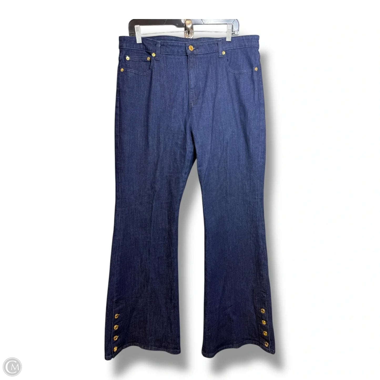 Jeans Flared By Michael By Michael Kors In Blue Denim, Size: 14