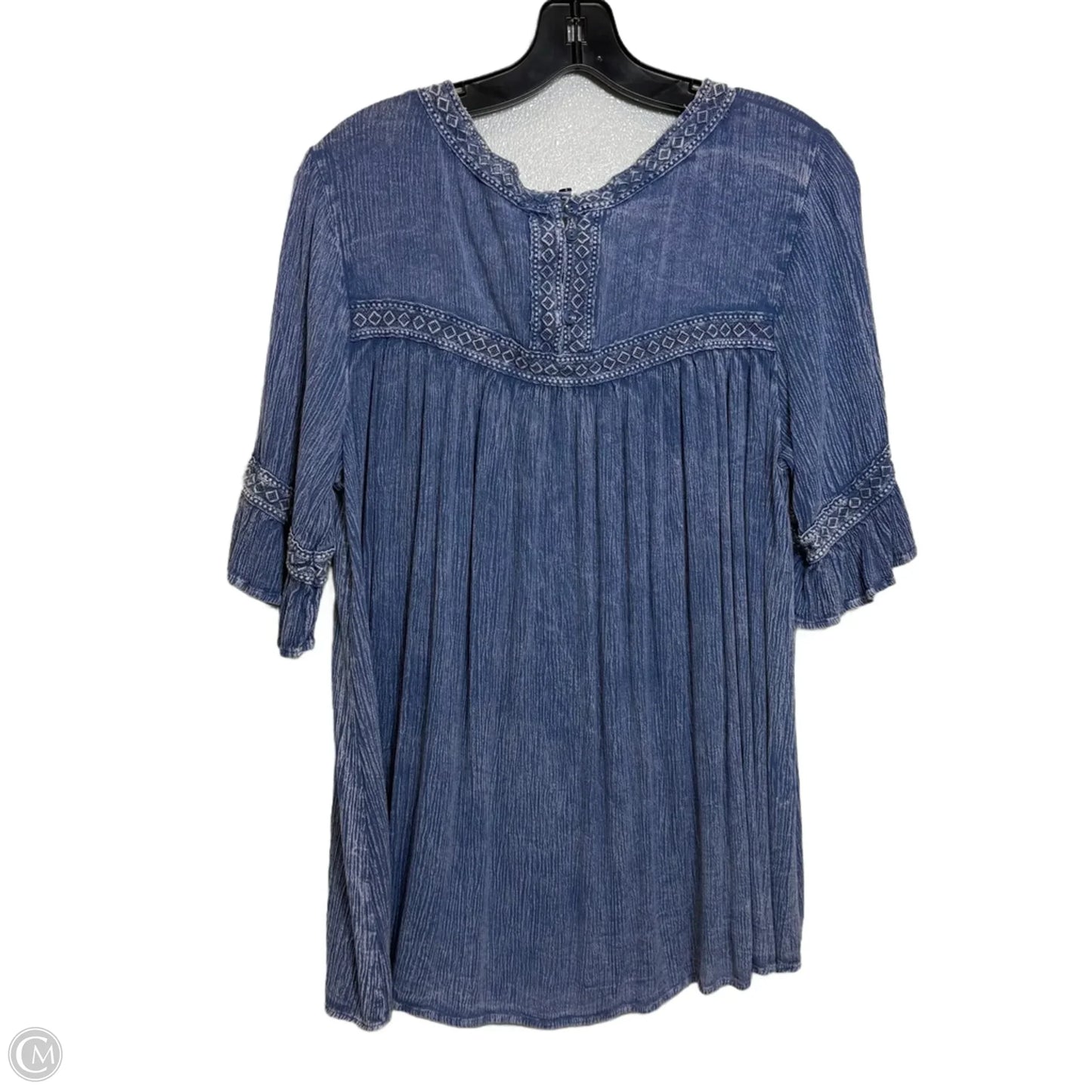 Top Short Sleeve By Easel In Blue, Size: S