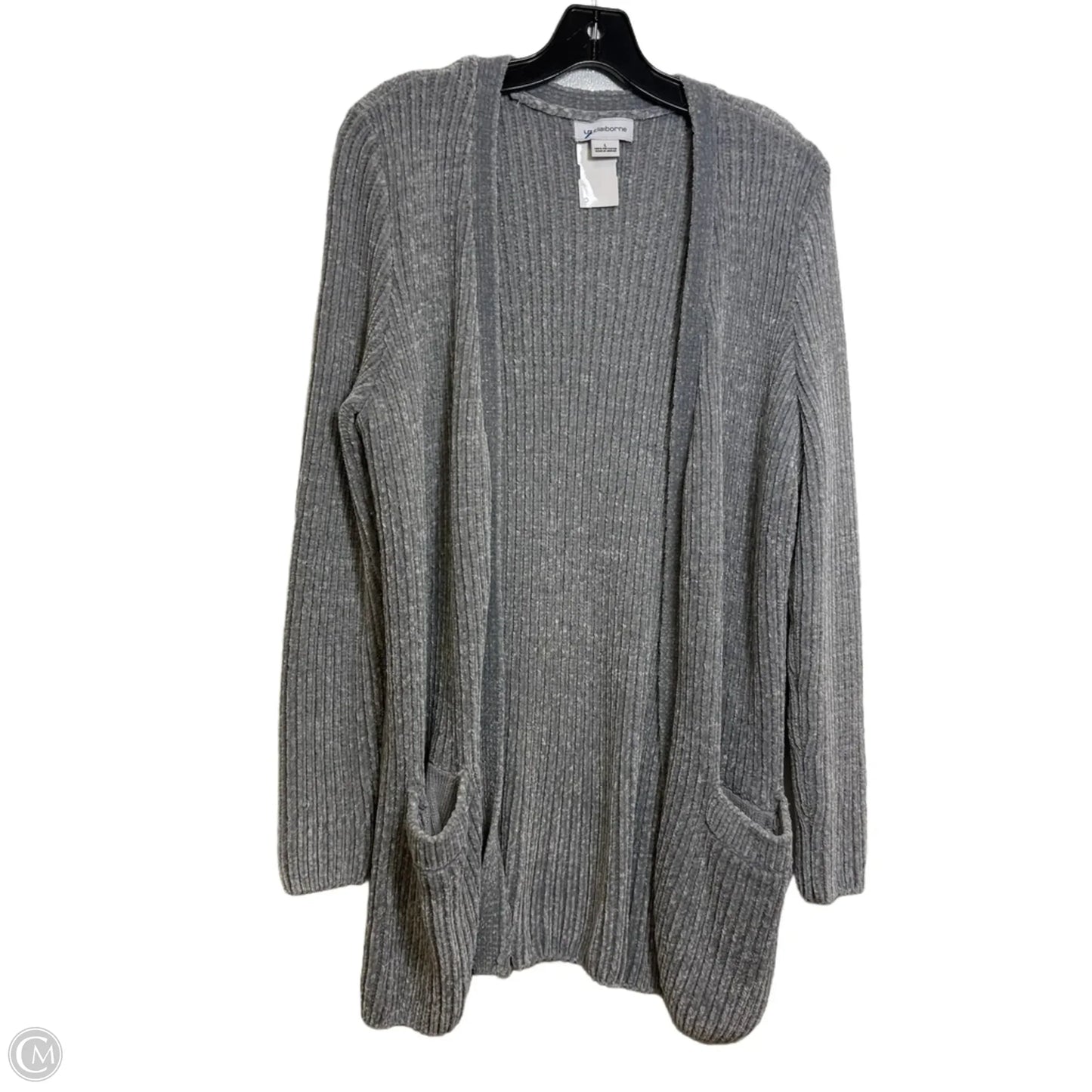 Cardigan By Liz Claiborne In Grey, Size: L
