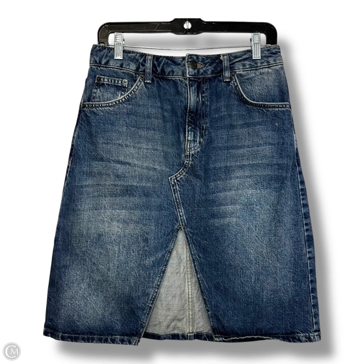Skirt Mini & Short By Top Shop In Blue Denim, Size: 4