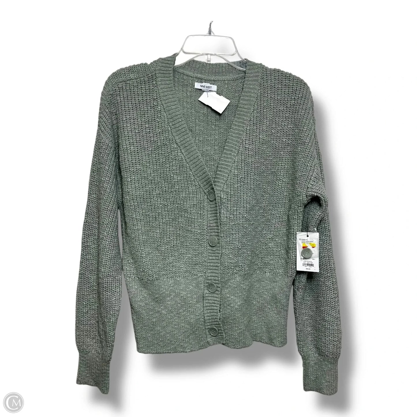 Cardigan By Nine West Apparel In Green, Size: L