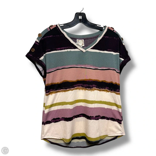 Top Short Sleeve By Cmf In Striped Pattern, Size: S