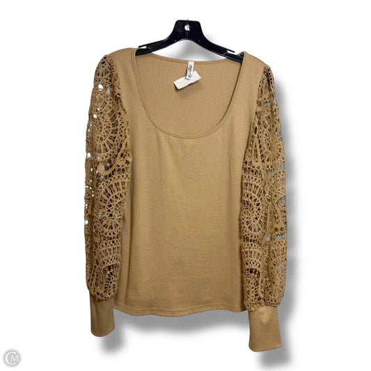 Top Long Sleeve By Clothes Mentor In Beige, Size: Xl