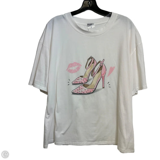 Top Short Sleeve By Clothes Mentor In White, Size: Xxl