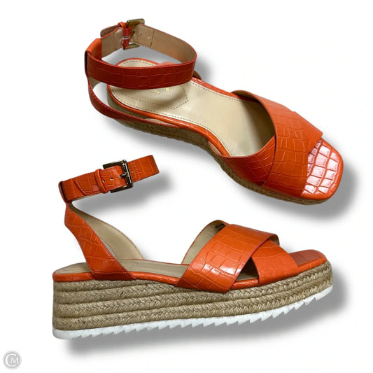 Sandals Heels Platform By Liz Claiborne In Peach, Size: 9