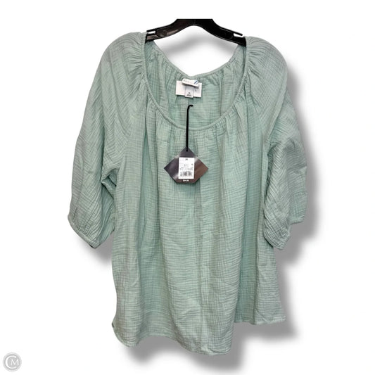 Top 3/4 Sleeve By Ava & Viv In Green, Size: 2x