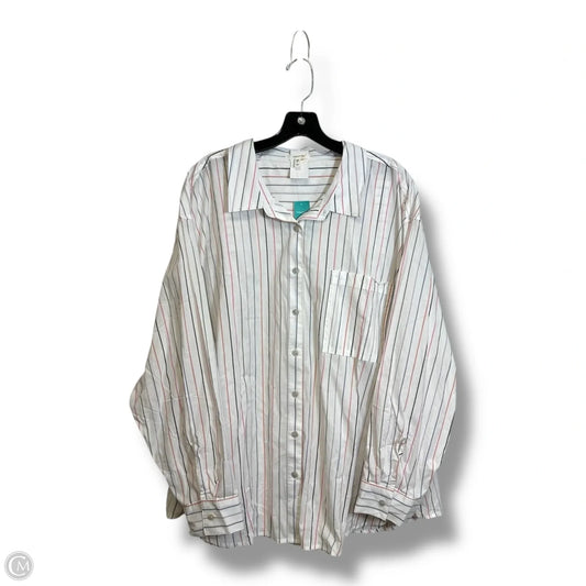 Blouse 3/4 Sleeve By Maurices In Striped Pattern, Size: 3x
