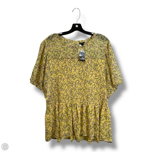 Top Short Sleeve By Torrid In Yellow, Size: 3x