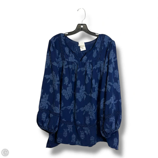 Top 3/4 Sleeve By Maurices In Blue, Size: 3x