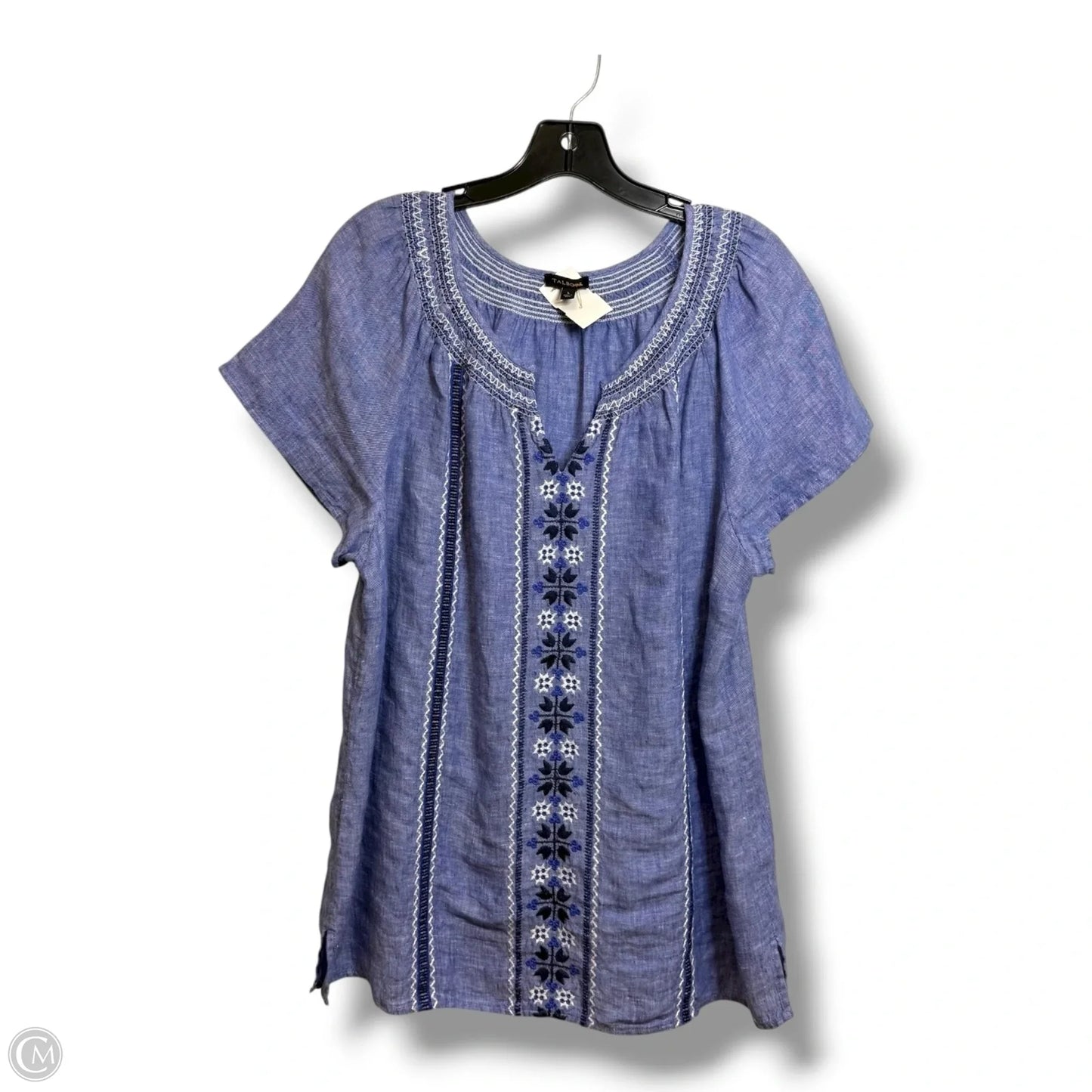 Top Short Sleeve By Talbots In Blue, Size: L