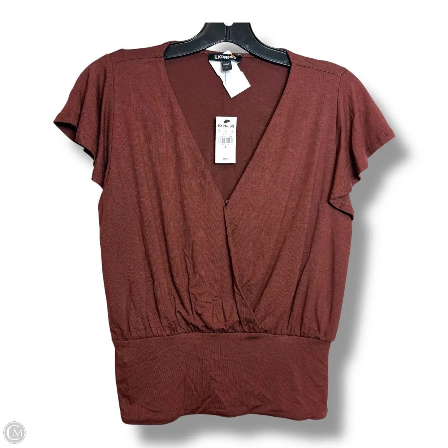 Top Short Sleeve Basic By Express In Brown, Size: S
