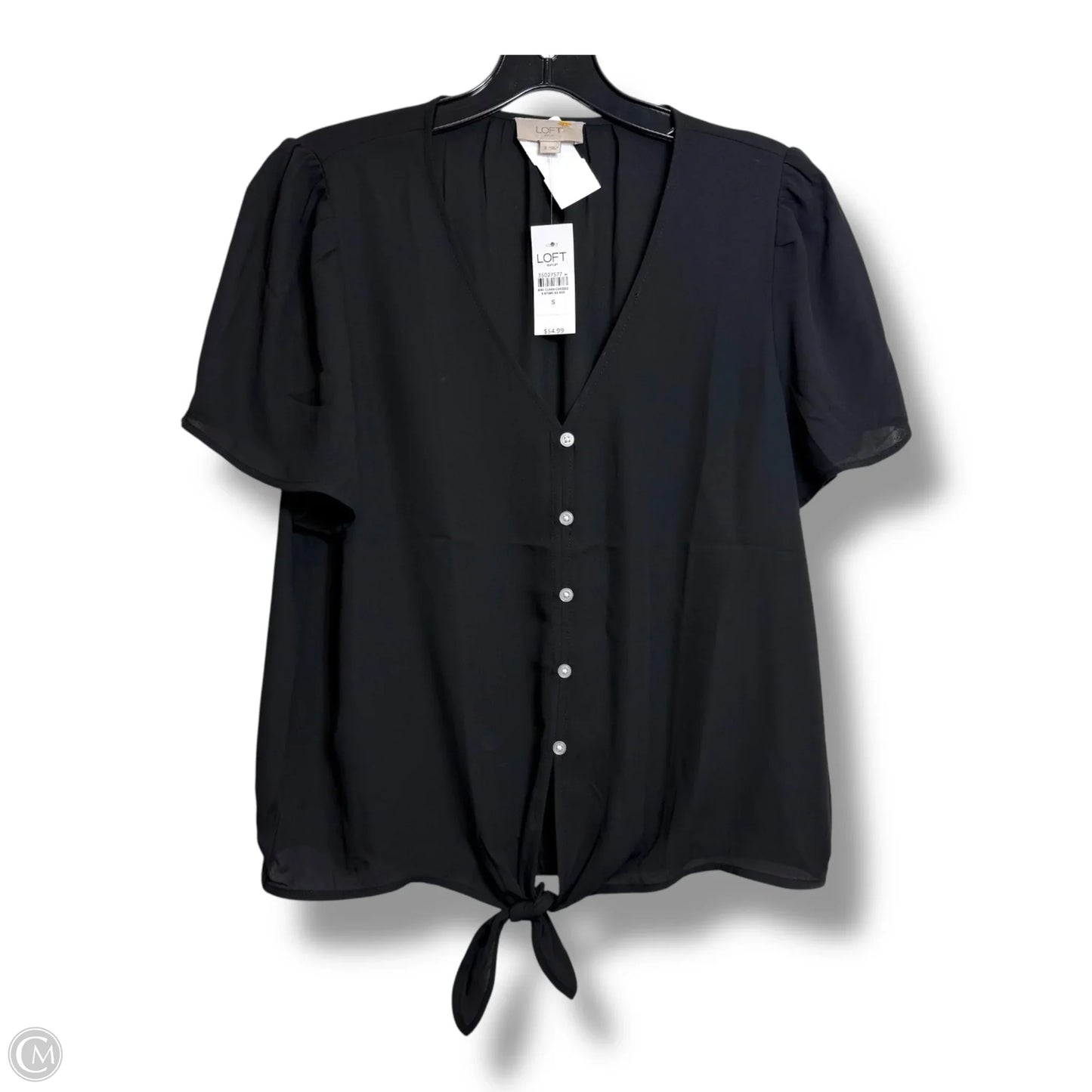 Top Short Sleeve By Loft In Black, Size: S