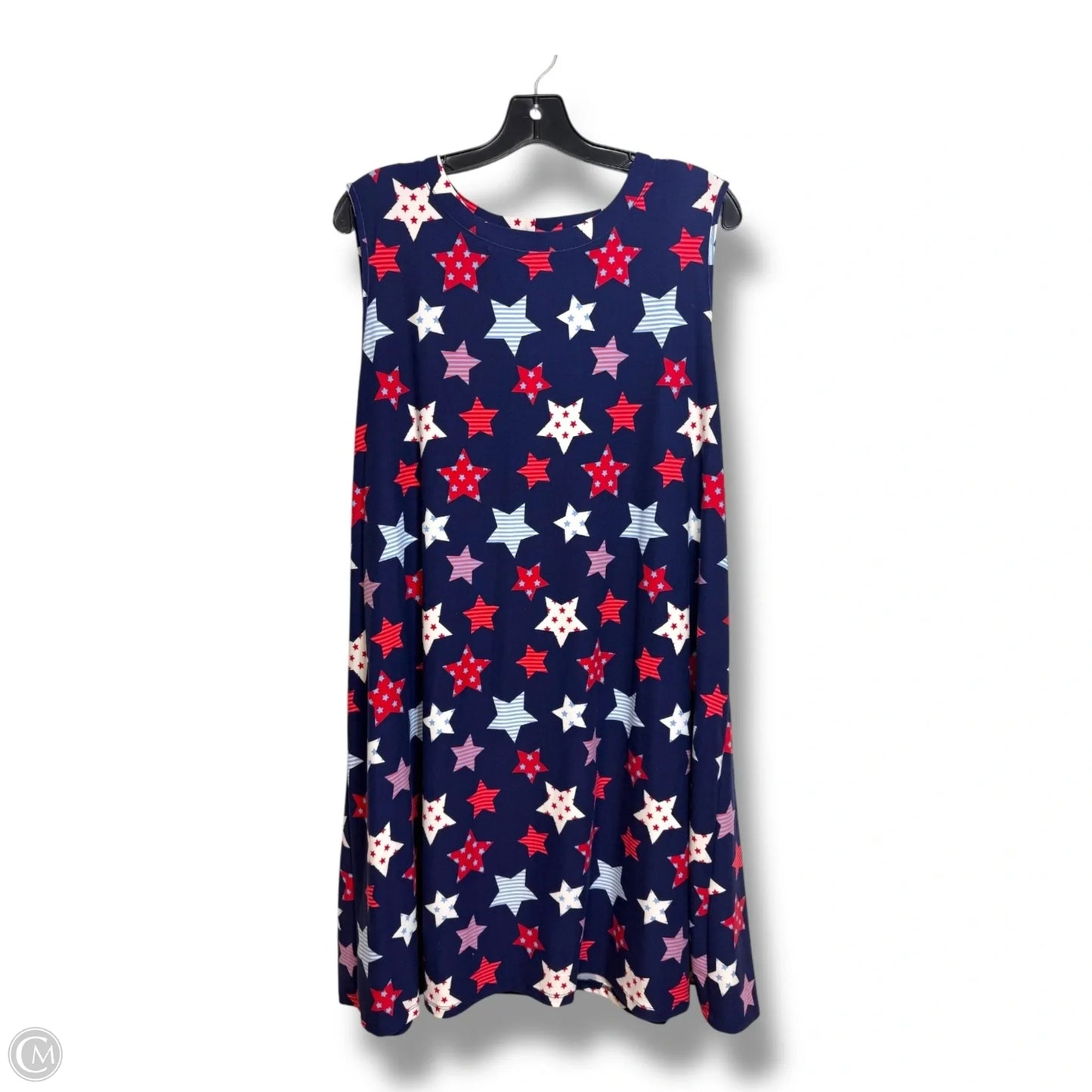 Dress Casual Short By Cmf In Blue Red & White, Size: Xxl