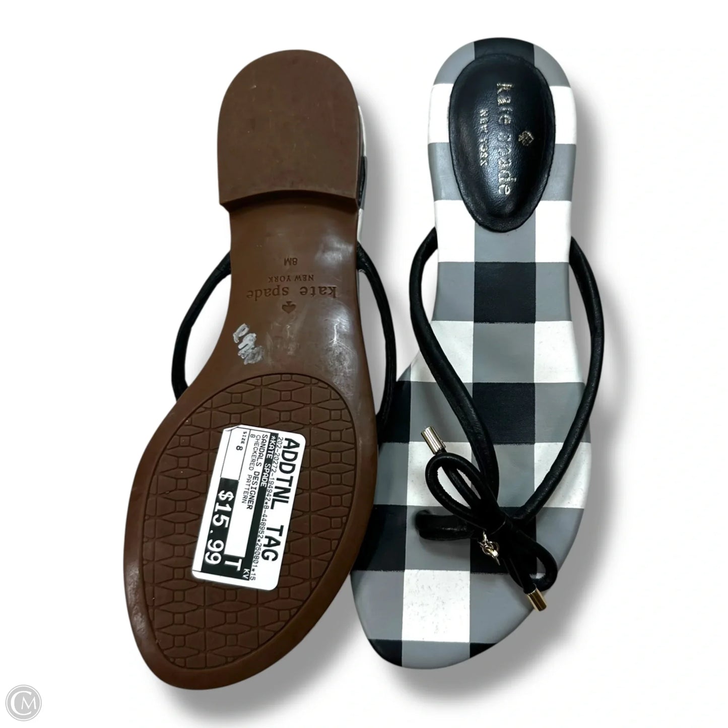 Sandals Designer By Kate Spade In Checkered Pattern, Size: 8