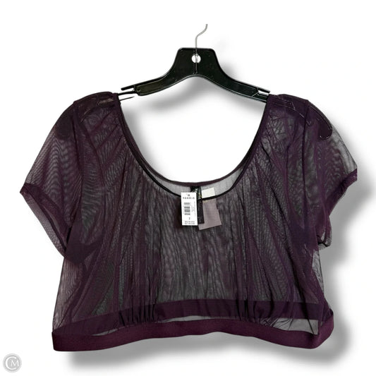 Top sheer Short Sleeve Basic By Torrid In Purple, Size: 2x