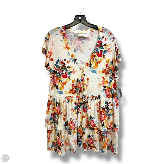 Top Short Sleeve By Torrid In Floral Print, Size: L