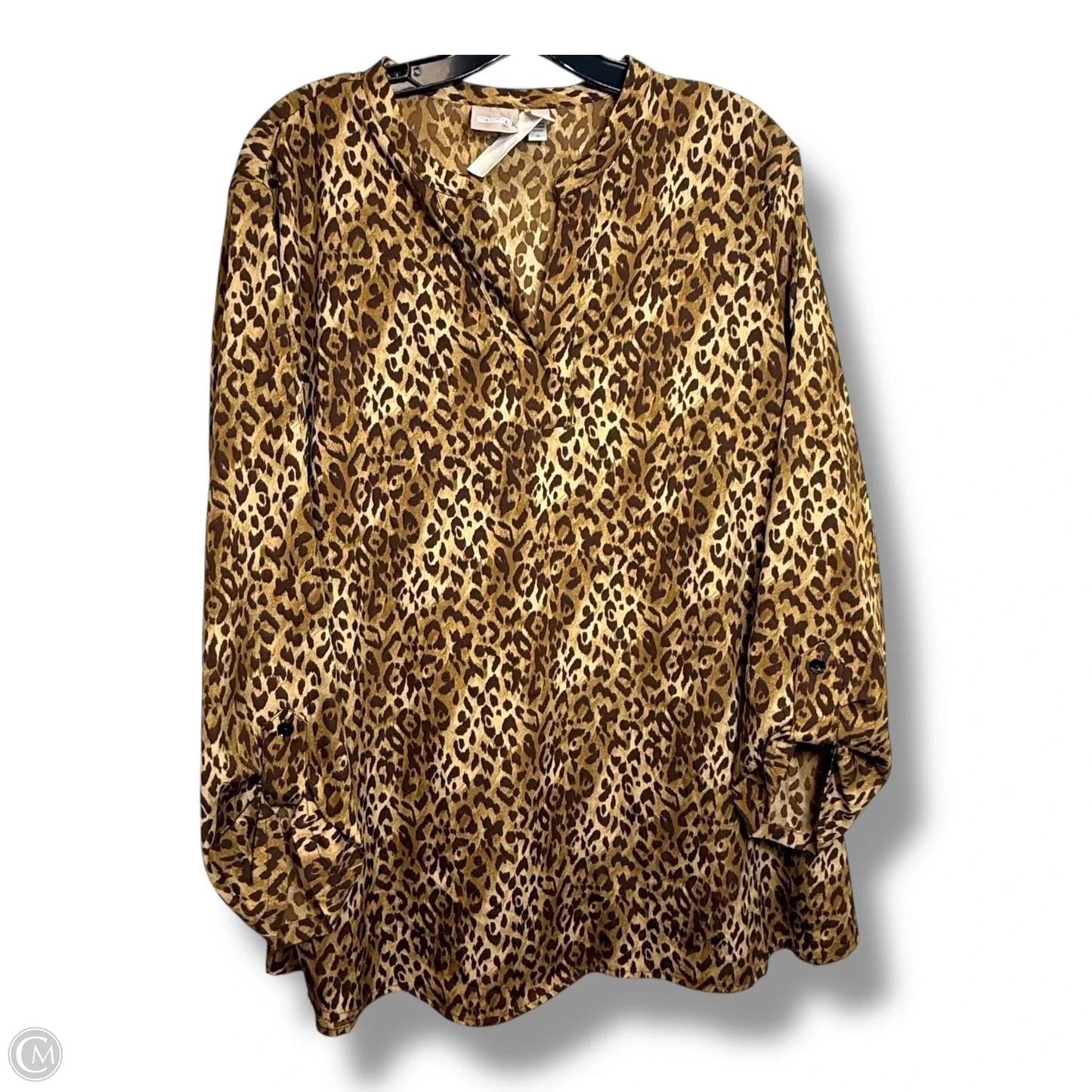 Top Long Sleeve By Chicos In Animal Print, Size: Xl