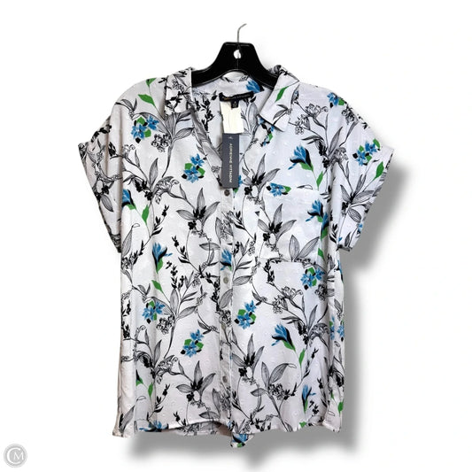 Top Short Sleeve By Adrienne Vittadini In Floral Print, Size: M
