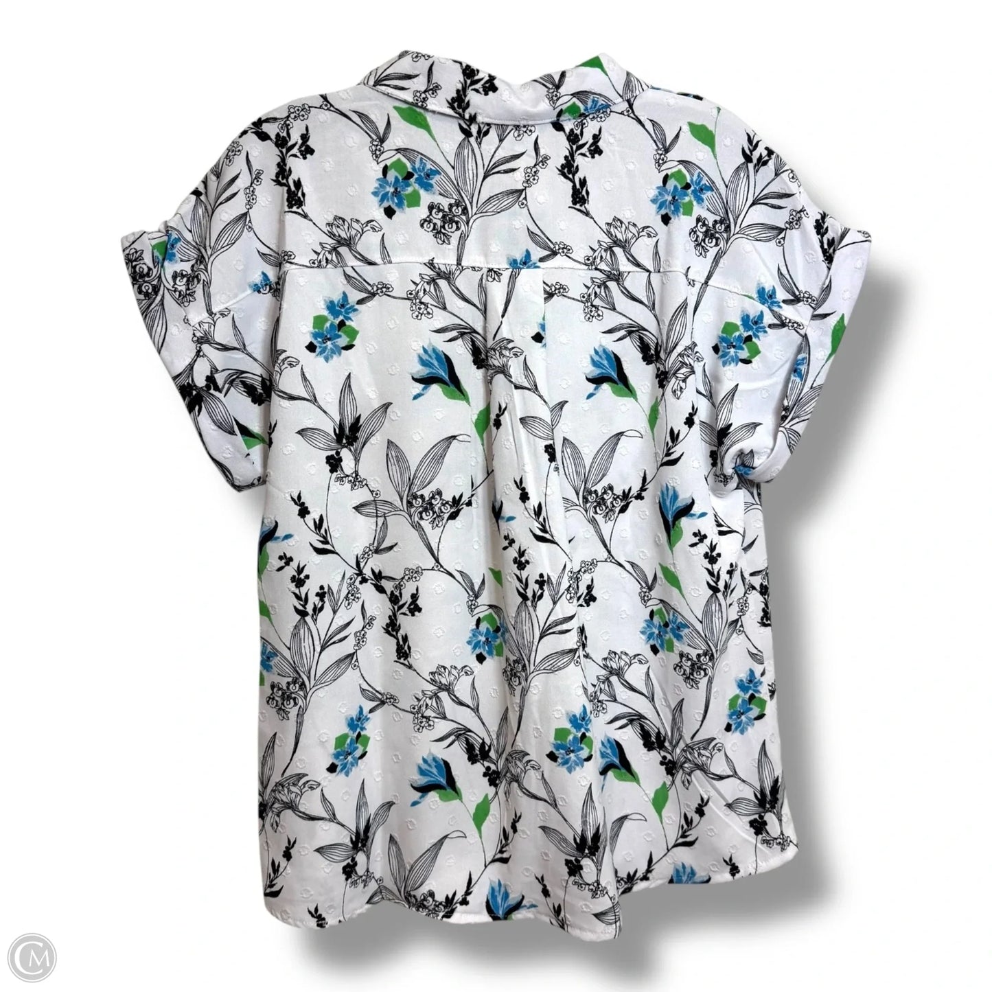 Top Short Sleeve By Adrienne Vittadini In Floral Print, Size: M