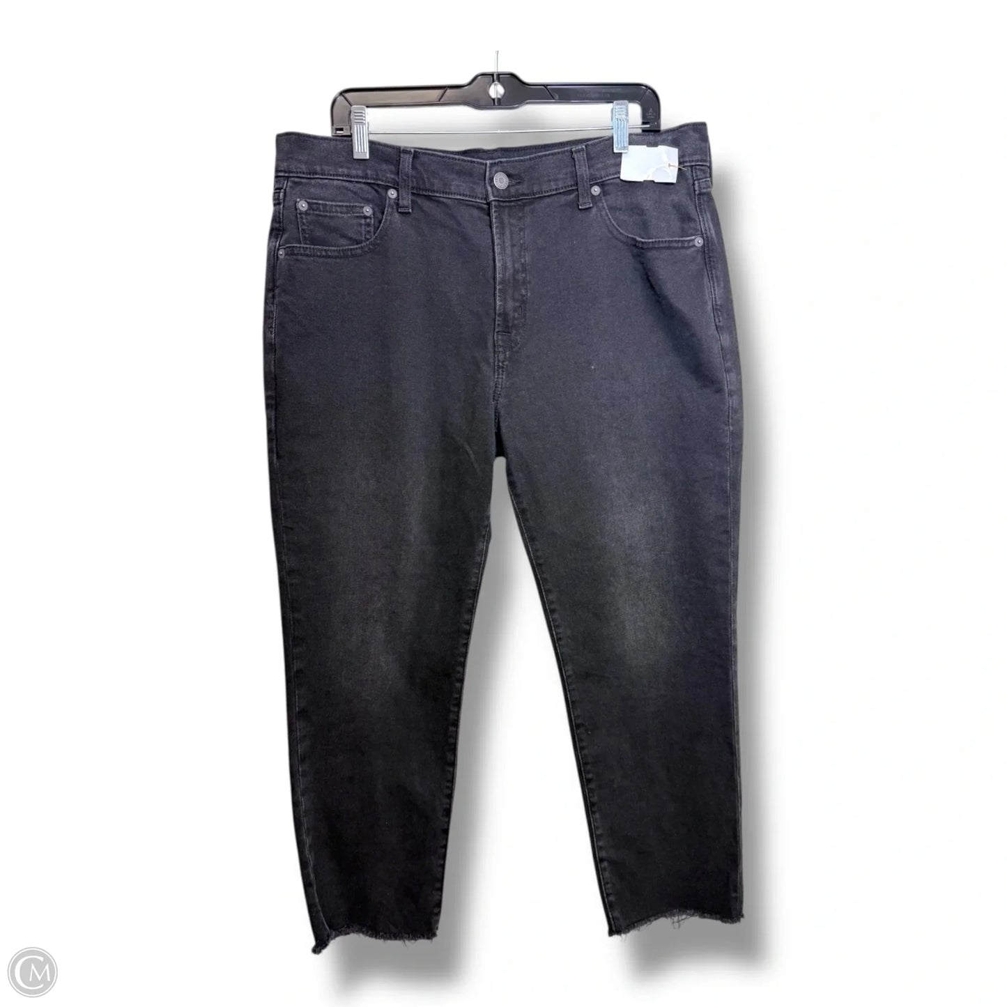Jeans Cropped By Gap In Black Denim, Size: 14