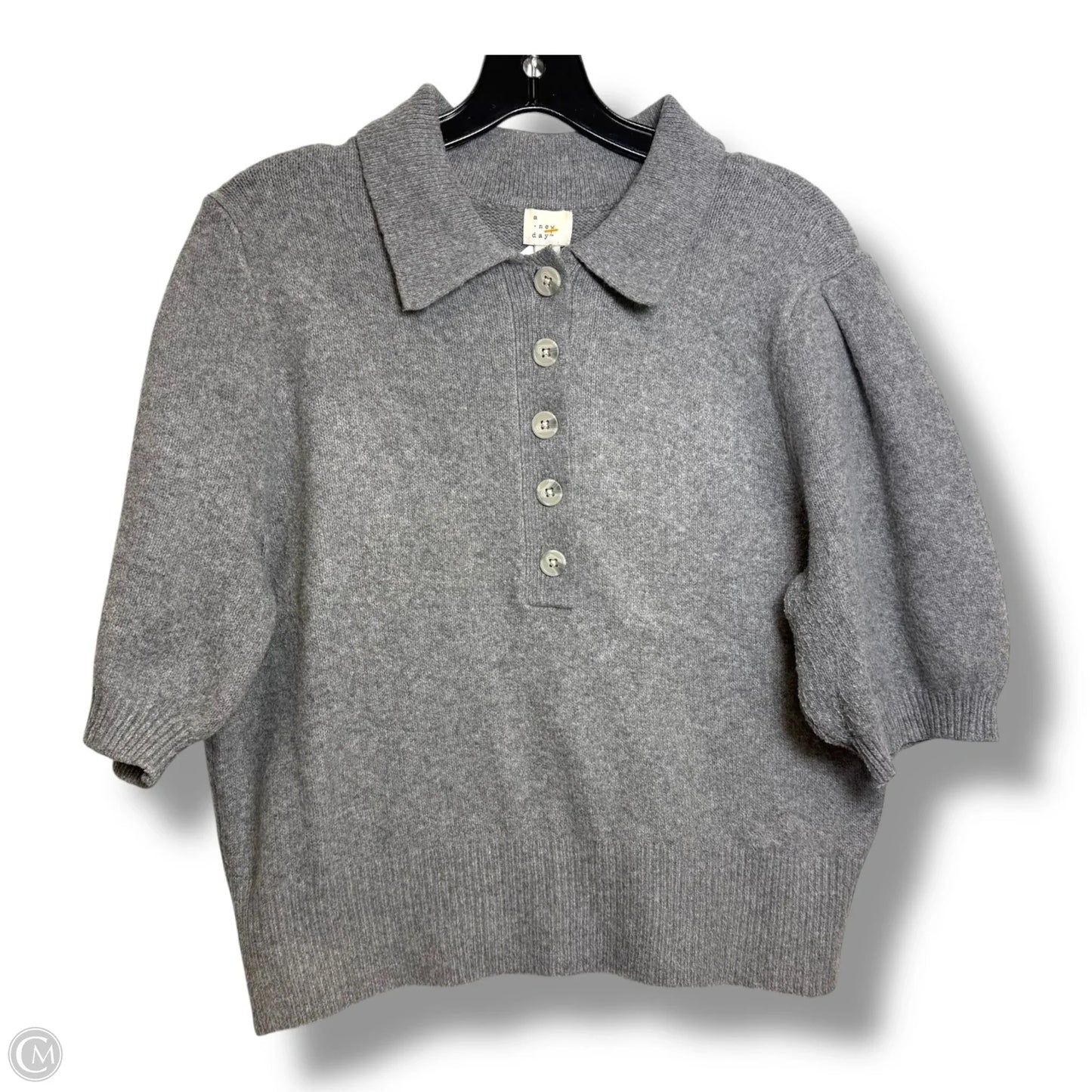 Sweater Short Sleeve By A New Day In Grey, Size: M