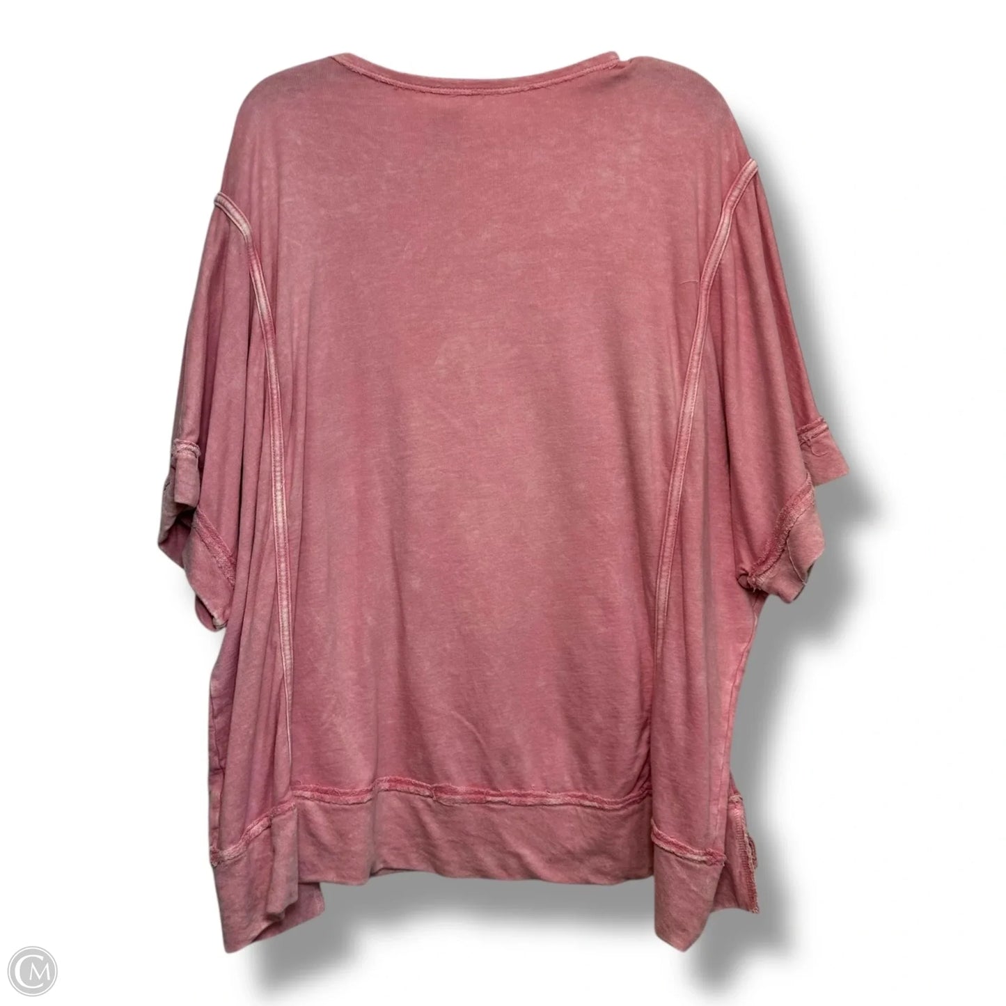 Top Short Sleeve By Cme In Pink, Size: M