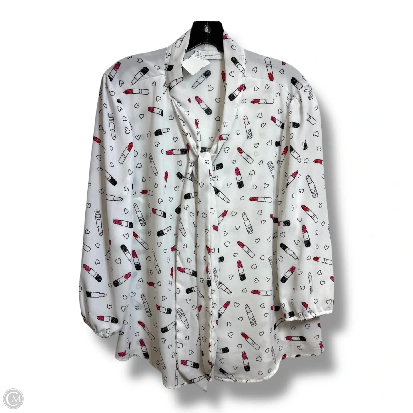 Blouse 3/4 Sleeve By New York And Co In White, Size: Xl