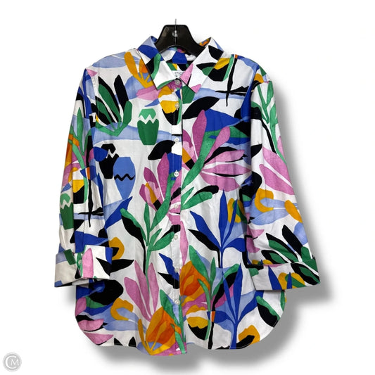 Top 3/4 Sleeve By Chicos In Multi-colored, Size: L