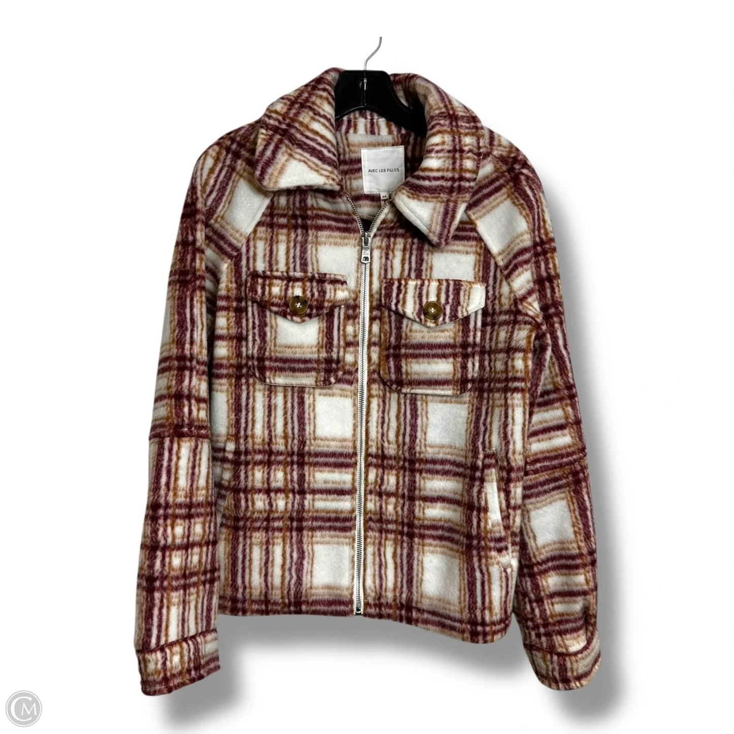 Jacket fleece By Avec Les Filles In Plaid Pattern, Size: Xs