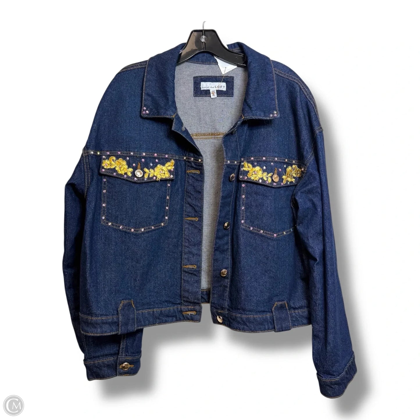 Jacket Denim By Loft In Blue Denim, Size: Xl