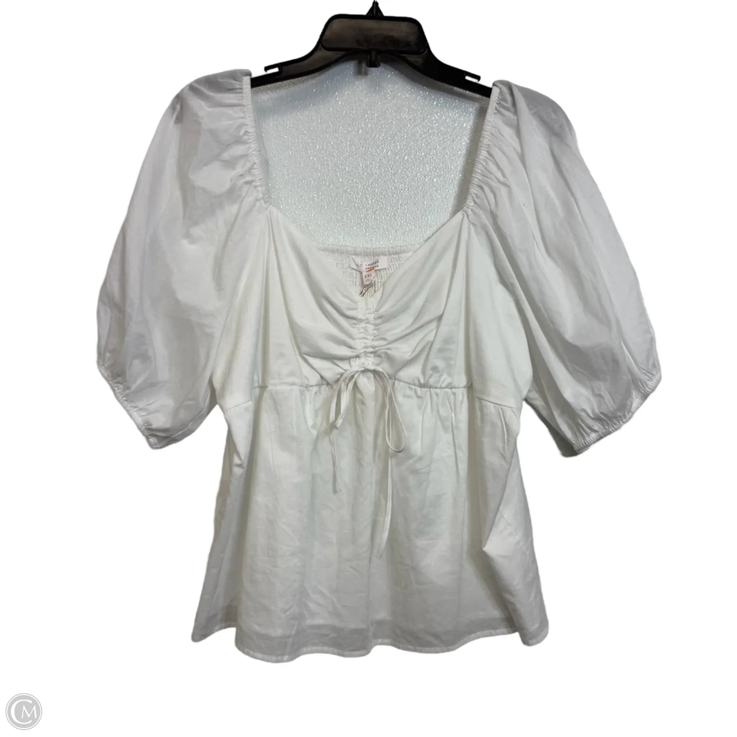 Top Short Sleeve By Lc Lauren Conrad In White, Size: Xxl