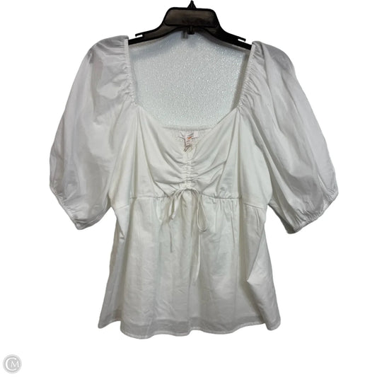 Top Short Sleeve By Lc Lauren Conrad In White, Size: Xxl