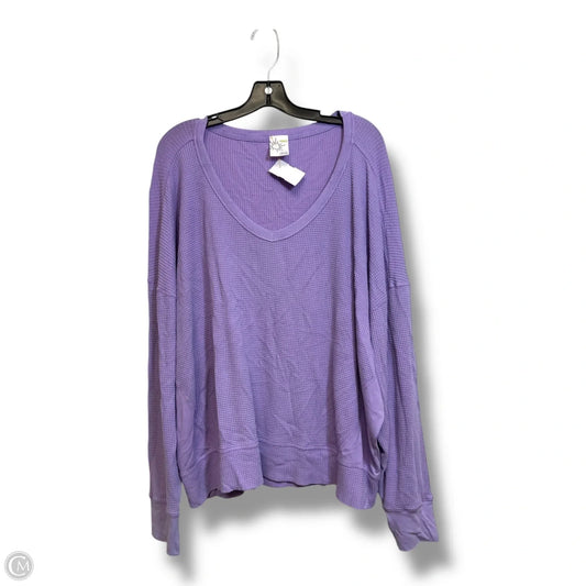 Top Long Sleeve By Aerie In Purple, Size: Xxl