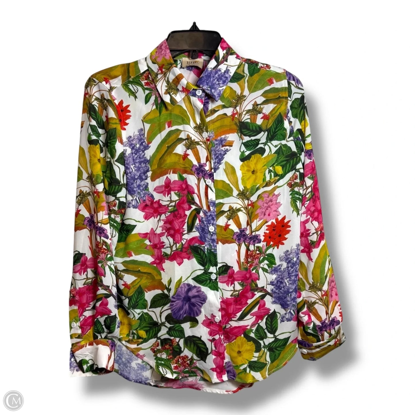 Blouse Long Sleeve By Elie Tahari In Floral Print, Size: S