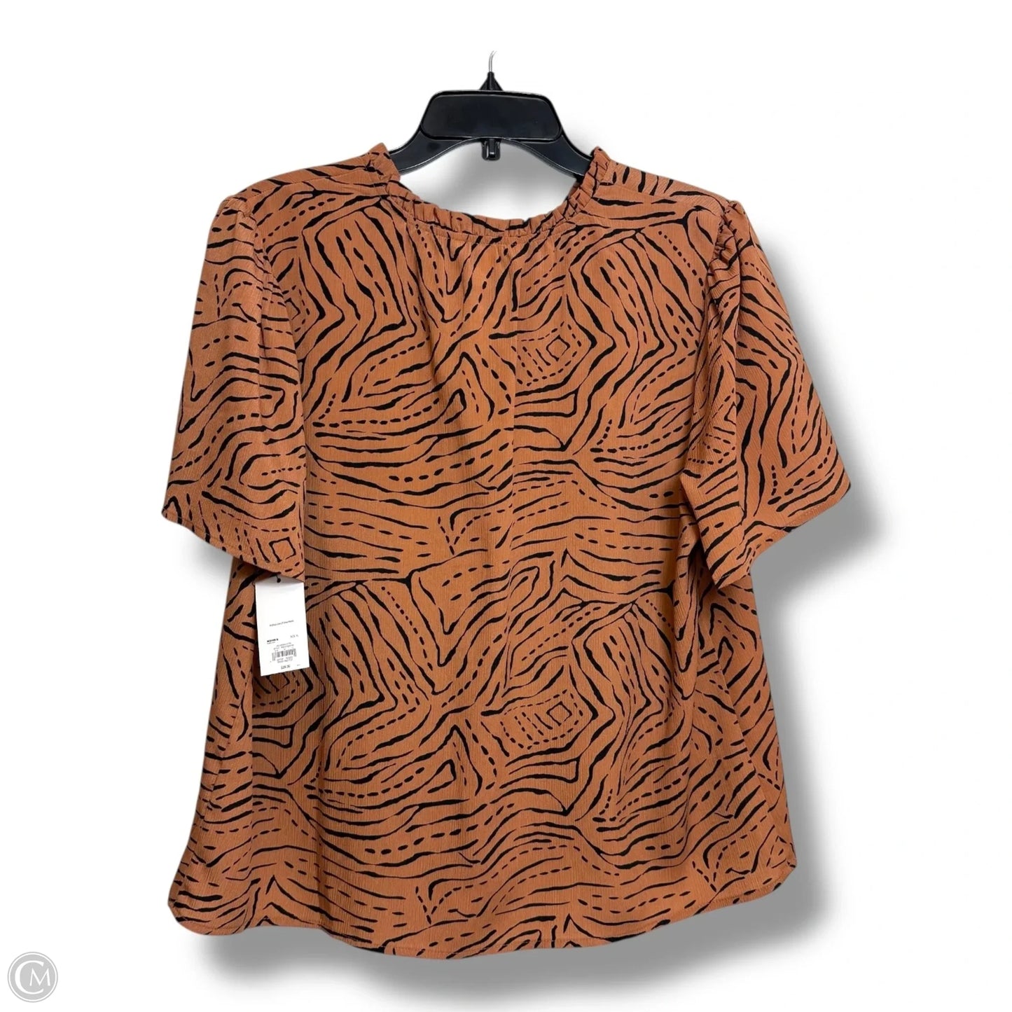 Top Short Sleeve By Nine West In Animal Print, Size: Xl