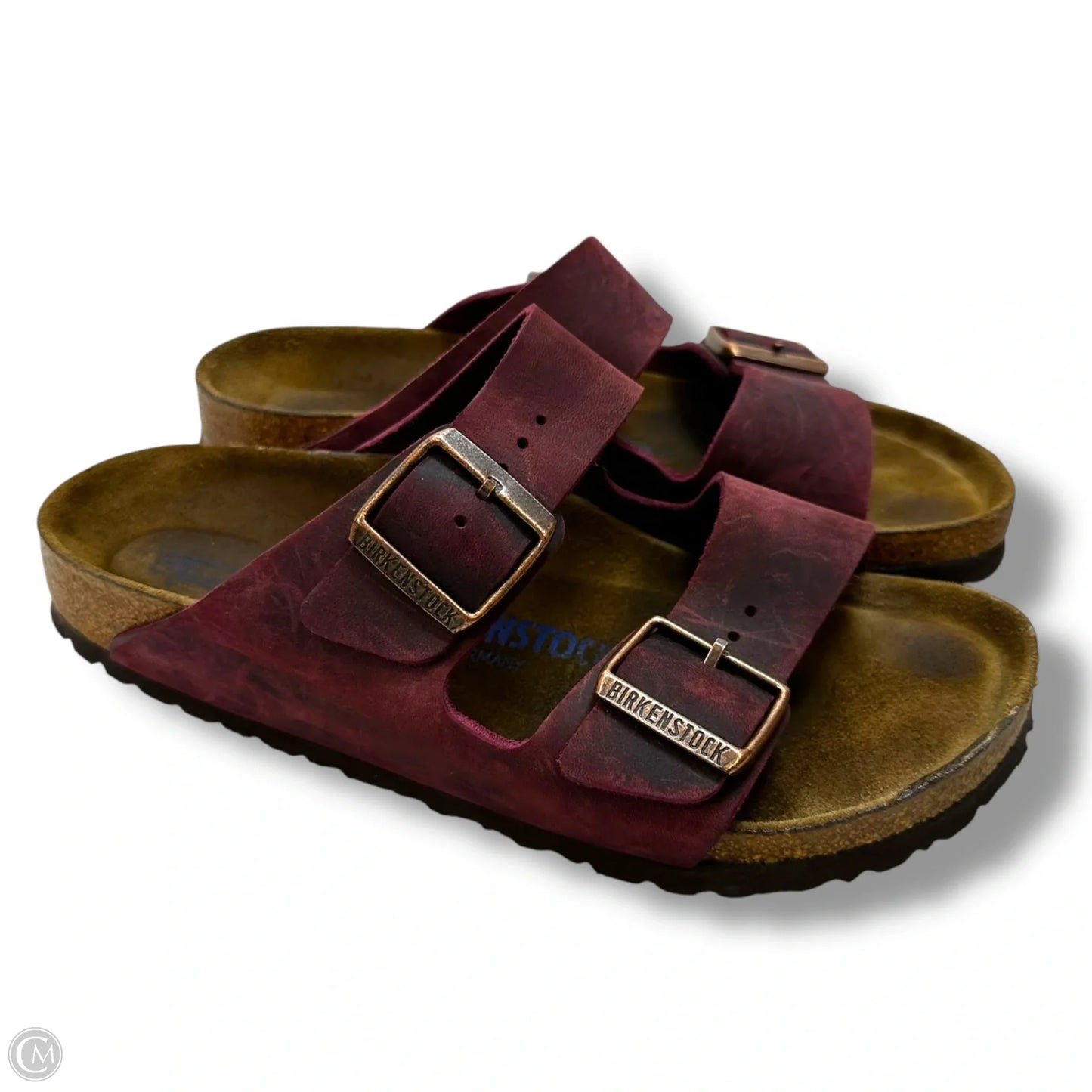 Sandals Flats By Birkenstock In Maroon, Size: 7
