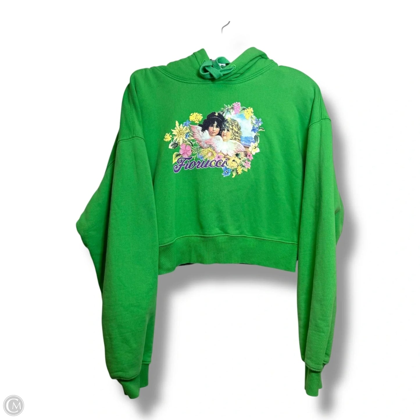 Cropped Sweatshirt Hoodie By FIORUCCI In Green, Size: M