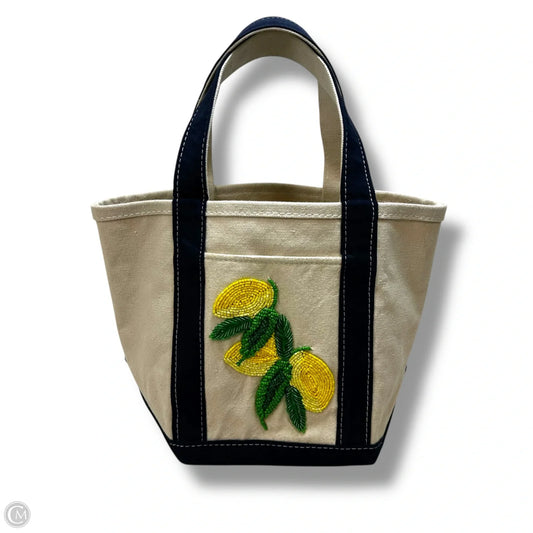 Hartley Beaded canvas lemon Tote By Anthropologie, Size: Small