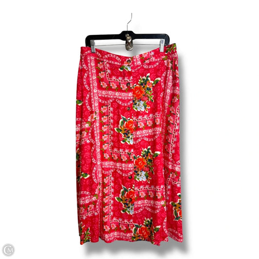 Skirt Midi By Lc Lauren Conrad In Floral Print, Size: Xl