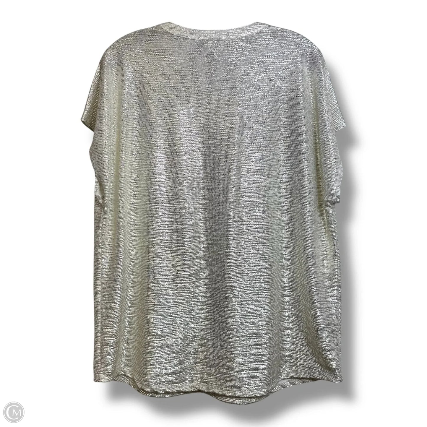 Top Short Sleeve By Inc In Silver, Size: Xl