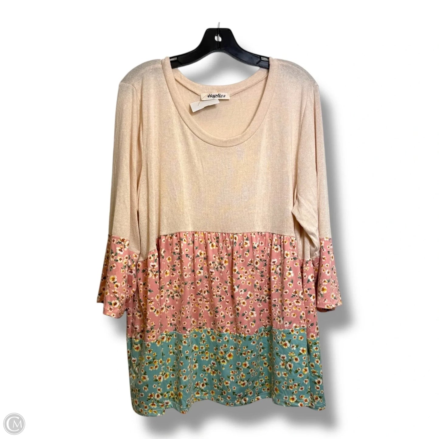 Top Long Sleeve By Haptics In Beige, Size: 1x