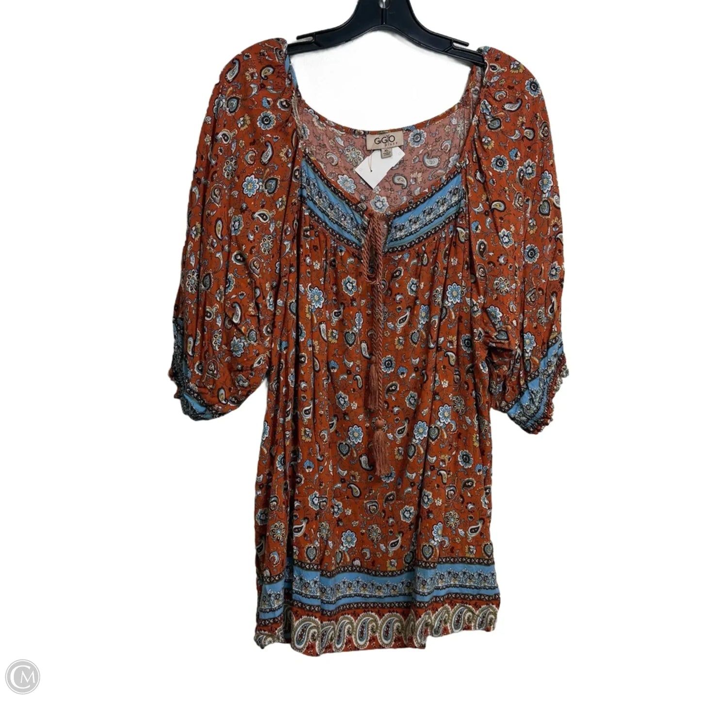 Top Short Sleeve By Clothes Mentor In Floral Print, Size: Xl