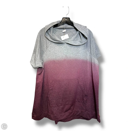 Athletic Top Short Sleeve By Livi Active In Grey, Size: 1x