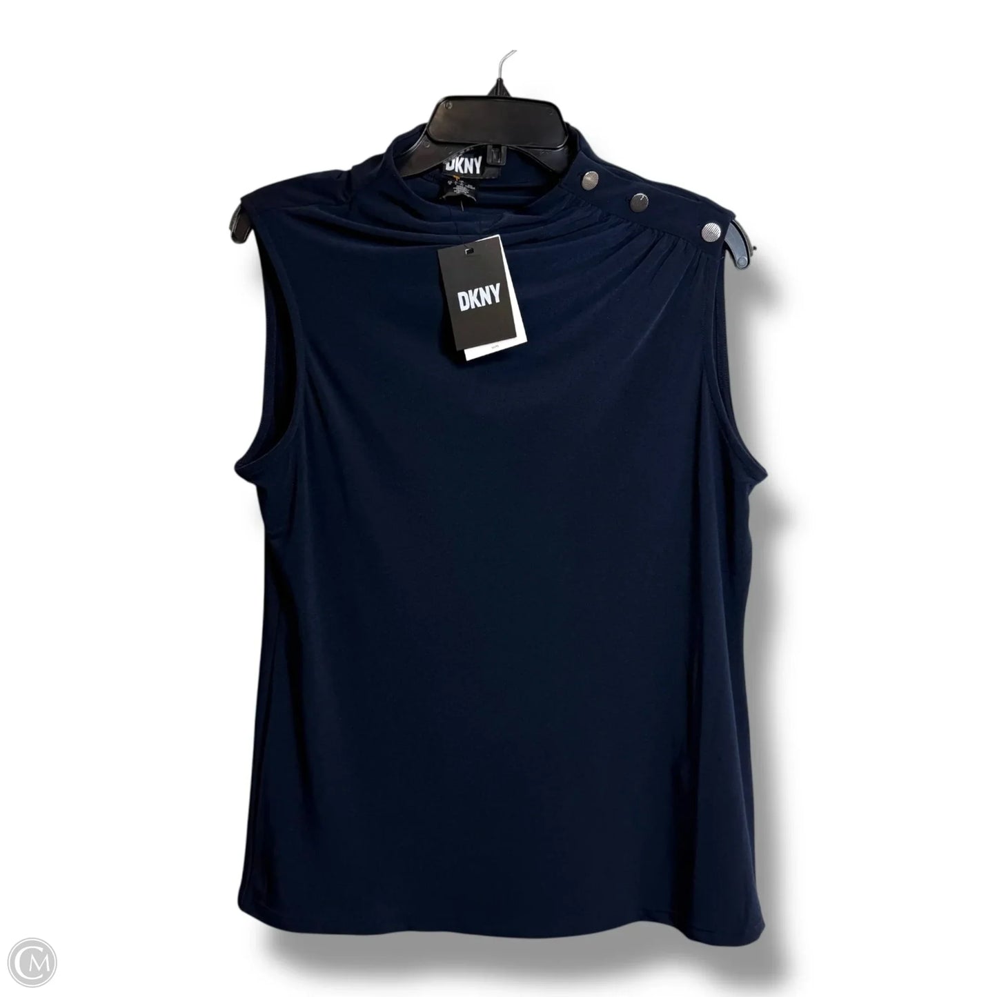 Top Sleeveless By Dkny In Navy, Size: L