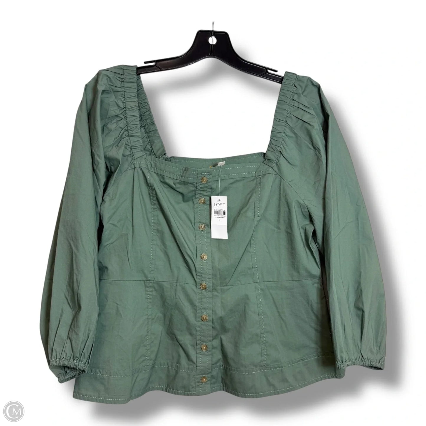 Top 3/4 Sleeve By Loft In Green, Size: S
