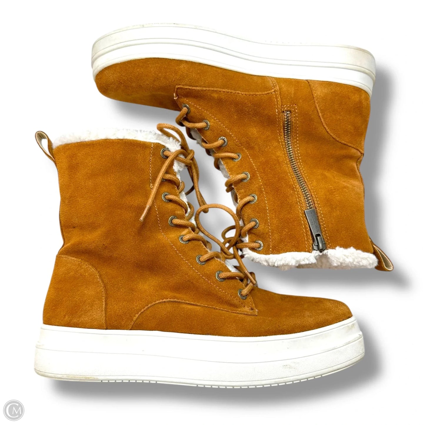 Boots Ankle Flats By J Slides In Tan, Size: 10